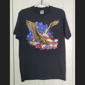 American Flag & Eagle T-Shirt Size M